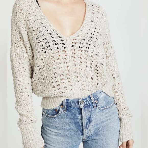 Free People Sweaters - Free People Best Of You V Neck Sweater in Neutral